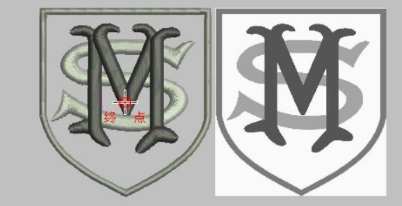 MS Monogram 3D Puff Embroidery Sample