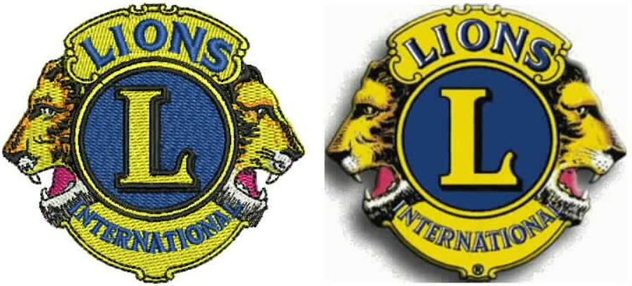 Lions Clubs International Flat Embroidery Sample